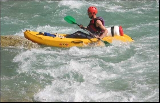  Jangada de caiaque no Drôme. 